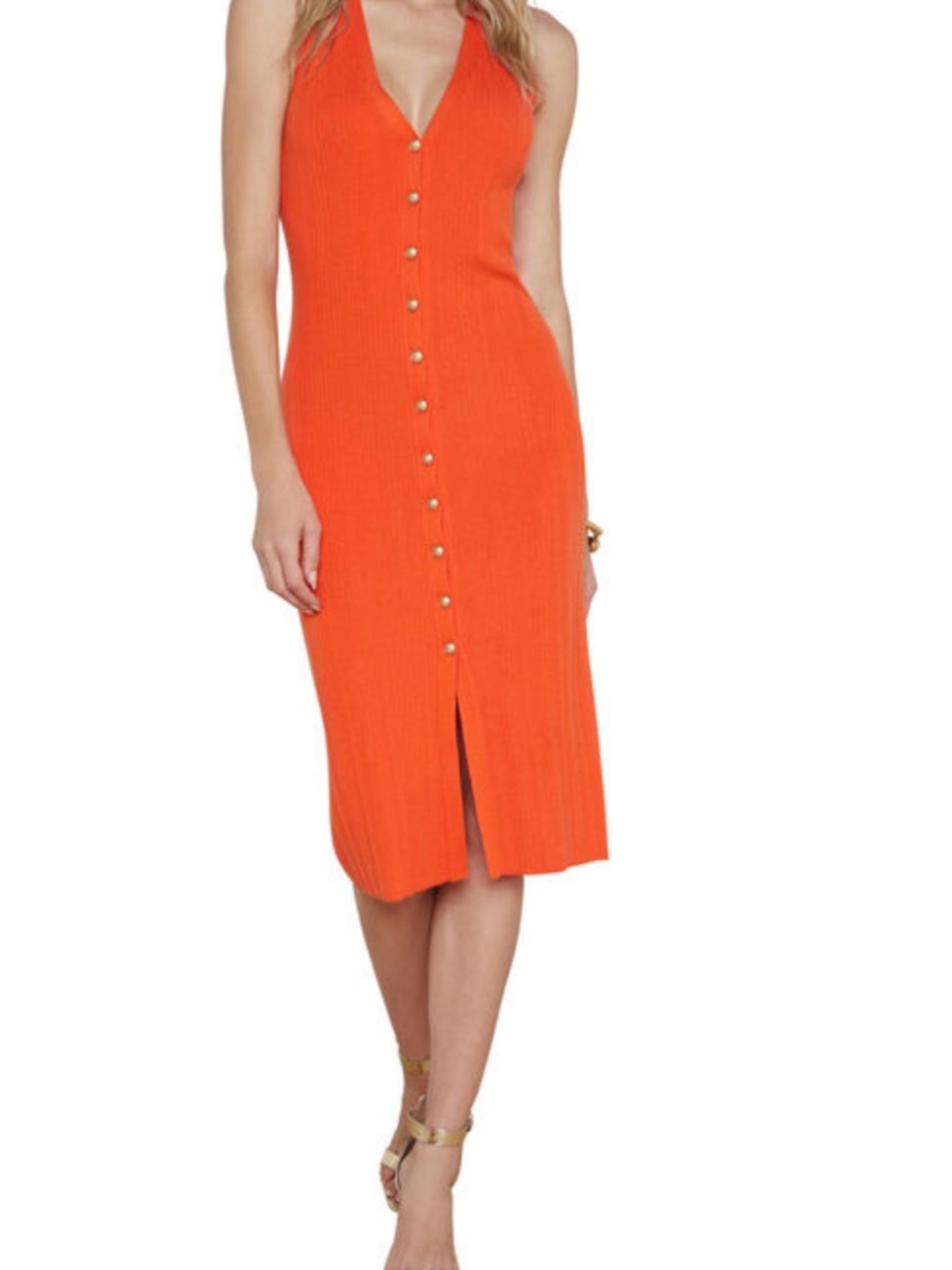 LIKE NEW L'AGENCE DOMINO ORANGE MIDI DRESS